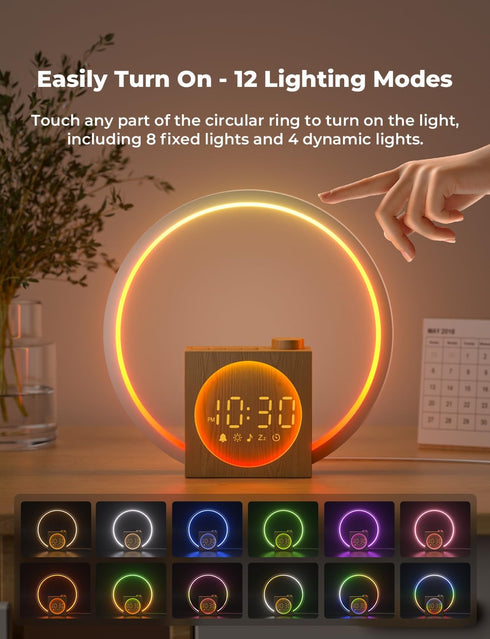 30 LIORQUE Sunrise Alarm Clock, Wake up Light with White Noise for Heavy Sleepers, Adjustable Sleep Timer