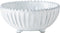 Vietri Incanto White Stripe Footed Bowl, Italian Artisan Earthenware Serveware Dish