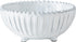 Vietri Incanto White Stripe Footed Bowl, Italian Artisan Earthenware Serveware Dish