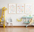 Pennclys 16x24 Inch Set 3 Kids Playroom Wall Art Decor Nursery ABC Alphabet Poster Play Room Canvas Wall Decor Toddler