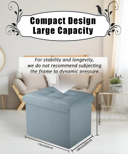 17 13 13 Ottoman Storage Ottoman Foot Rest Stool Foldable Bench with Storage Student Dormitory Bedroom and Entryway X X