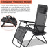 Zero Gravity Chair Folding Lounge Chair Lawn Chair Adjustable Camping Reclining Chair with Pillow and Cup Holder Trays