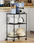 OVICAR 3-Tier Wire Storage Shelves, Adjustable Shelving Units with Wheels for Kitchen Pantry, Bathroom, Garage