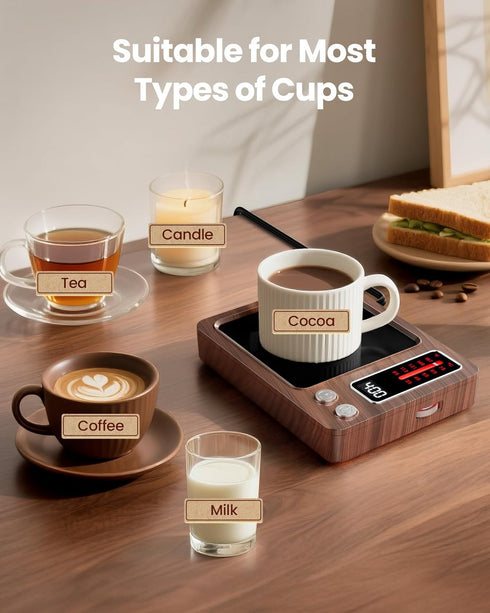 36W 5 Settings, 0.5-9H Gaiatop Coffee Mug Warmer, Fast Heating, Temp Timer, for Water Milk Tea Cocoa, Smart Candle
