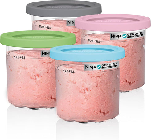 Ninja CREAMi Original Pints 4 Pack, Compatible with NC299AMZ & NC300s Series