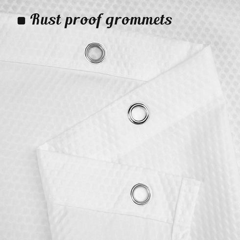Mrs Awesome Embossed Microfiber Extra Long Shower Curtain Liner, 71 x 84 inches, Soft Fabric, Washable, White