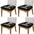 Rock and Roll Skeleton Skulls Kitchen Square Chair Seat Covers 16.9" - Stretch Fitted Sofa Cushion Cover Replacement