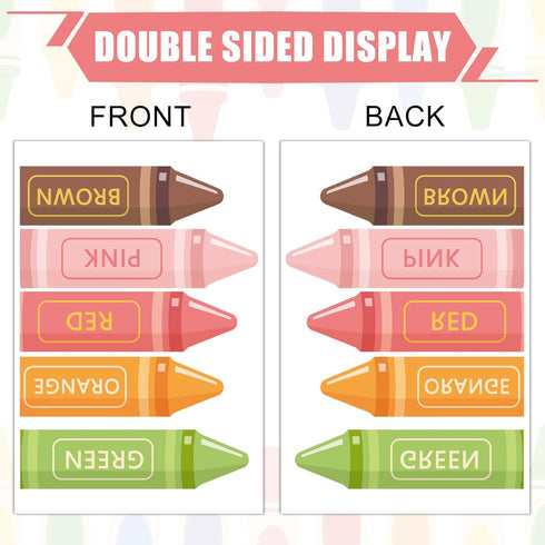 6 JarThenaAMCS Boho Crayon Window Clings Colorful Crayon Print Window Stickers Double Sided Glass Decals for Back