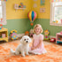 3x5 Mottling Orange Fluffy Rug Shaggy Area Rug, Area Rugs for Girls Bedroom, Soft Cute Baby Play Mat, Indoor Floor