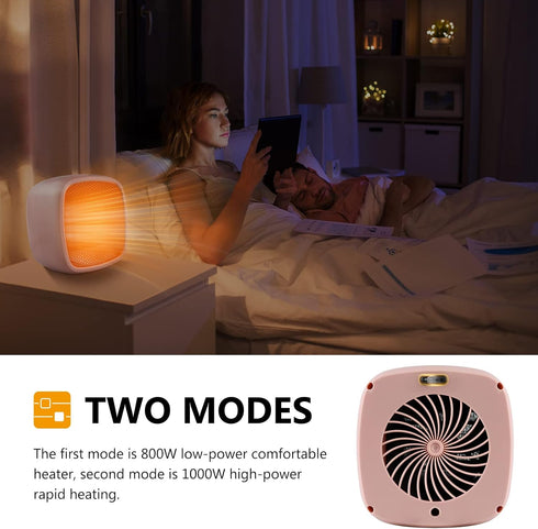 YOUCIDI Portable Space Heater, 1000W/800W Ceramic Electric Heater, Compact Small Warmer, Safe and Quiet for Indoor Use