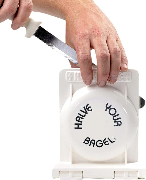 Bagel Slicer, Durable Kitchen Gadget, Cutter with Knife for All Sizes, Dishwasher-Safe for Home and Bakeries