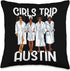 Girls Trip 2024 Austin Spa Relax Throw Pillow for Black Melanin Women, 16x16, Multicolor