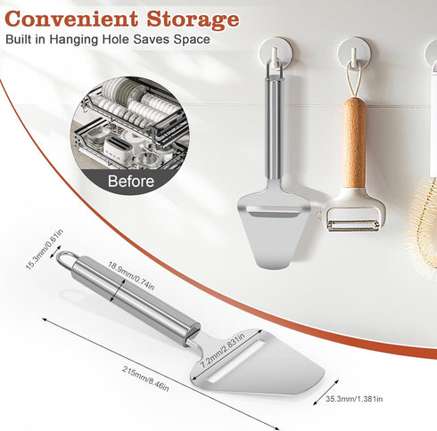 EAMIFARU Premium Stainless Steel Cheese Slicer For All Types Of Cheese, Multi-Functional Handheld Cheese Slicers Cutter