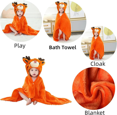 Arkwida Cozy Wearable Blanket Hoodie for Kids Toddlers Hooded Towels Soft Wearable Throw Blanket Hoodie for Boys Girls