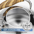 Whistling Tea Kettle Stovetop, Food Grade Stainless Steel Teapot with Wood Pattern Handle, 2.5 Liter Silver