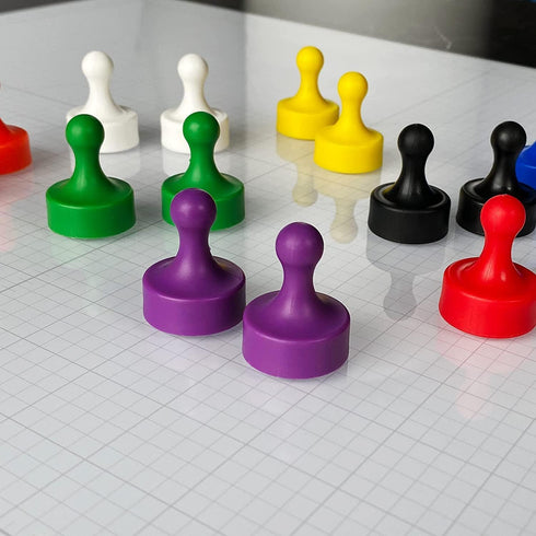 GLASSBOARD STUDIO Powerful Neodymium Magnets, Pawn-Shaped Heavy Duty Fridge and Whiteboard Magnet for Office Kitchen