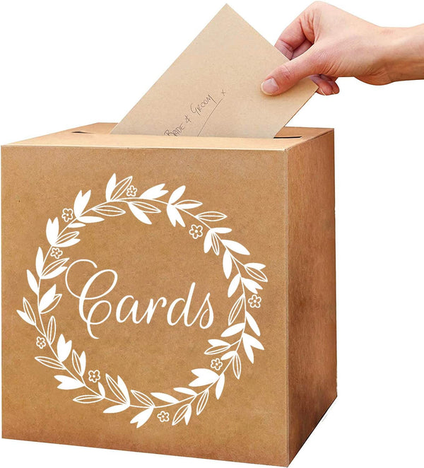 KALEFO Kraft Card Box, Wedding Favors Post Boxes, Cardboard Wedding Party Decor, Table Centerpiece