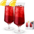 "Viski Raye 14oz Hurricane Glasses Gift Set of 2, Clear Crystal Glasses for Pina Coladas and Tropical Cocktails"