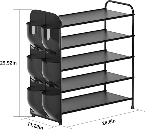 Housen Solutions 5 Tier Shoe Rack for Closet, Metal Organizer with Storage for 20-25 Pairs, Front Door Entrance,