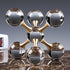 GyOnyx 5.5 inch Transparent Golden Crystal Ball, Modern Western House Decorations Aesthetic, Gold Table Decor