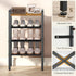4-Tier 4-8 SS64BR YATINEY Narrow Shoe Rack, Tall Shoe Rack for Pairs, Slim Shoe Storage Organizer with Wooden Top