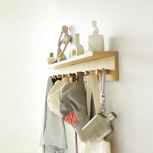 Wall Mount Coat Rack with Shelf, Sturdy Wooden Floating Shelf withHooks Save Your Indoor Space, Wall Organizer siutable