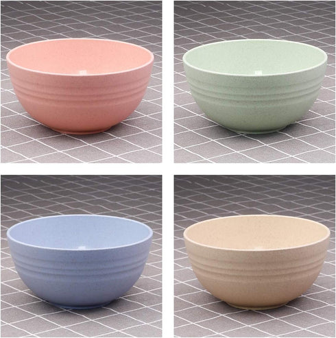 Unbreakable Cereal Bowls, 24 OZ Wheat Straw Fiber Lightweight Bowl Sets, Dishwasher & Microwave Safe