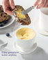 250g 5.12" Countertop, Besmeety Butter Crock, Large Butter Dish with Lid for Suit For Housewarming (White, Extra Large)