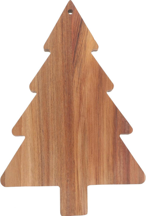 Amosfun Christmas Tree Cutting Board, Acacia Kitchen Cutting Chopping Board, Wooden Serving Tray for Cheese
