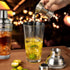 Ailelan Glass Cocktail Shaker with Strainer, 14oz Clear Drink Shaker Bottle with 6 Recipes, Measurements, Bartender Kit