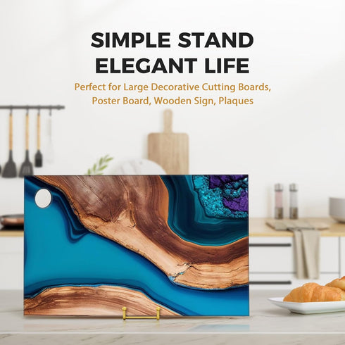 TR-LIFE 12 Inch Large Plate Stands for Display, Metal Picture Frame Holder + Small Easels for Art