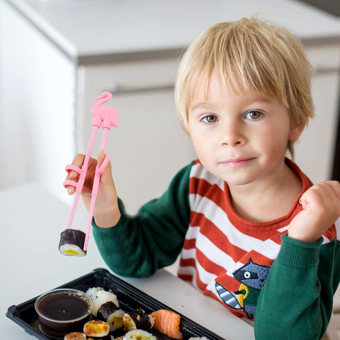 4 pcs Kid Chopsticks, Training Chopsticks for Toddler Beginners, Baby Children with Animal Designs
