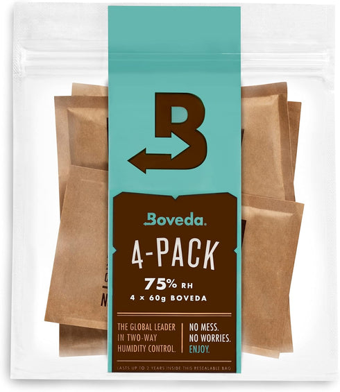Boveda 75% Two-Way Humidity Control Packs, 4 Pack, Size 60, Resealable Bag