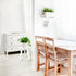 White Wooden Plant Stand Stool: Mid Century Modern Small Round Side Table, Heavy Duty Flower Pot Stand Holder