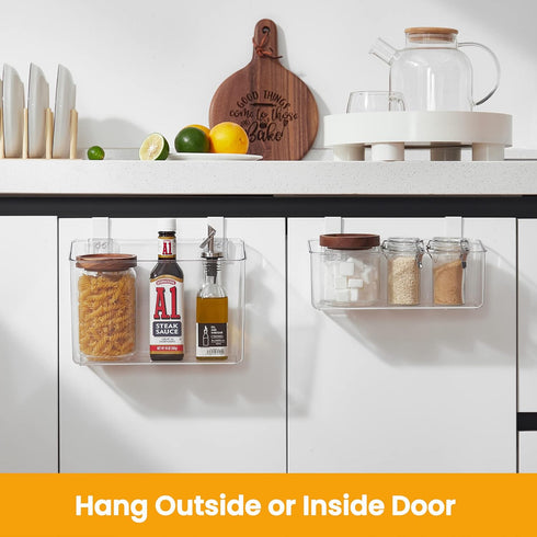 vacane Office Hanging Organizer, Clear Hanging Baskets for Organizing Over the Cabinet Organizer Holder for Kitchen