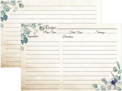 Recipe Cards 4x6, Premium Double-Sided Recipe Cards for Wedding, Bridal Shower, Housewarming, Set of 60.