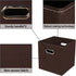 Fabric Storage Bins Cubes - Foldable Organizer with Handle, 11x11x11, Set of 3 in Coffee
