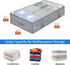 Onlyeasy Large Underbed Storage Bags Organizer Container (2 Pack) with 4 Handles and Clear Window, Herringbone Grey