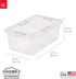 IRIS USA 7 Quarts Plastic Storage Container Bin with Latching Lid - 12 Pack, Stackable for Organization
