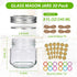 Homerove 8 oz 30 Pack 52 Mason Jars Small Canning Jars with Airtight Lids & Bands for Jam, Jelly, Honey, Pickles