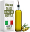 EHOMEA2Z Italian Glass Olive Oil Dispenser Bottle, 16 Oz, Stainless Steel Spout, Slight Green Tint