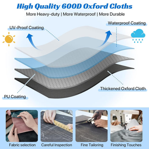 UUFCTY 61"x13"x27.5" 600D Foldable Mattress Storage Bag, Portable Waterproof Carry Case for Trifold Memory Foam Queen