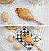 Large Ceramic Spoon Rest for Kitchen Counter, Dishwasher Safe Marble Decor Spoon Holder (Black & White, 1)
