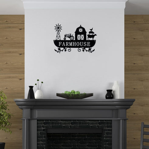 Ferraycle Metal Farmhouse Kitchen Decor, Rustic Farm Sign Windmill Barn Tractor Animal Decor for Nursery