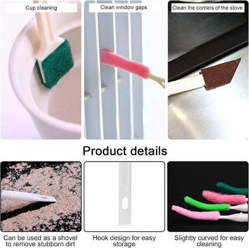Small Cleaning Brush Tool Kit, Crevice Cleaning Brushes for House Cleaning, Disposable Toilet Brush, Deep Cleaning