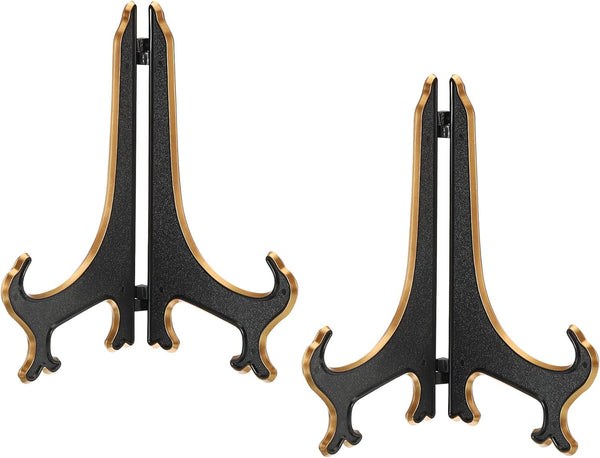 PATIKIL 9" Acrylic Decorative Plate Stand Holder, 2 Pack Foldable Picture Easel Frame for Photos