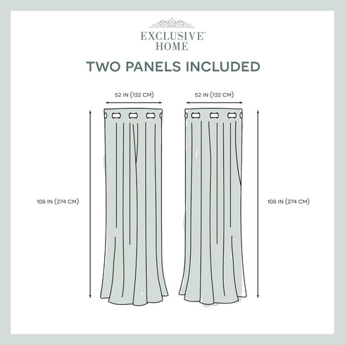 TOWN & COUNTRY LUXE Grommet 2-Pack Set, 52"x108", Talia Double Layer Indoor Curtains, Sheer and Room Darkening
