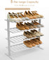 4-Tier Closet Varhomax White Shoe Rack, Bamboo Shoe Rack Organizer for and Entryway, Thick Wooden Free Standing Shoe