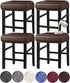 HFCNMY Stool Covers Rectangle, Stretch Waterproof PU Rectangle Bar Stool Covers Vanity Stool
