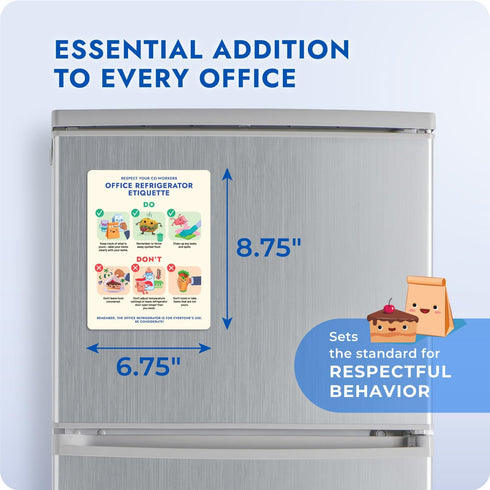 Office Refrigerator Etiquette Guide, Magnetic Signs for Respectful Behavior, Cute Office Supplies & Accessories